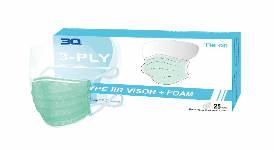 Surgical Face Mask — TYPE IIR, Tie-on with Foam Visor
