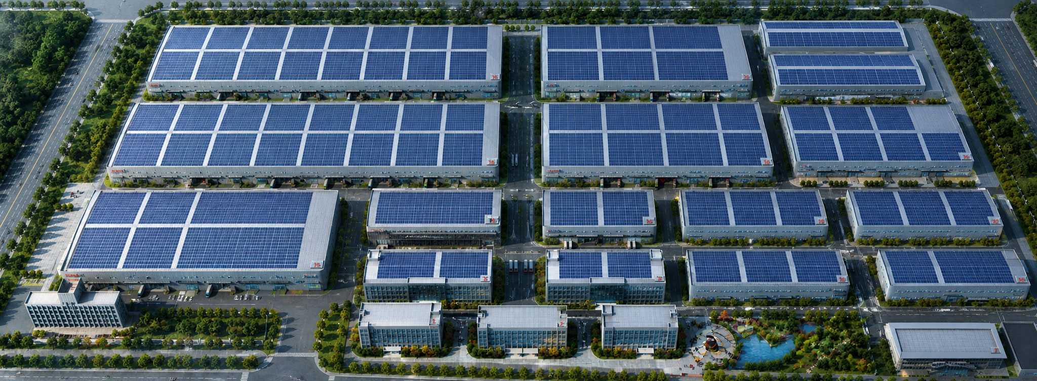 Aerial panorama of the Sanqi industrial park